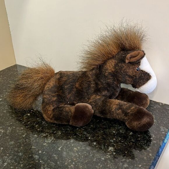 Aurora Flopsies Floppy Chocolate Brown White Horse Pony Plush Stuffed Animal 12” - Picture 3 of 8